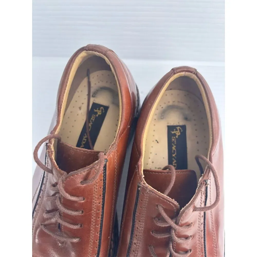 Stacy Adams Men's Brown Leather Square Toe Oxford Dress‎ Shoes 10.5 M